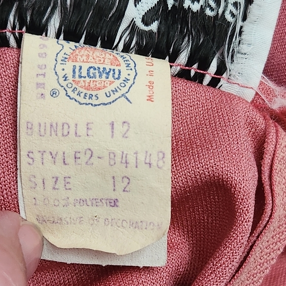 Vintage 70’s Bleeker Street pink sleeveless pleated maxi dress size Large - Picture 8 of 12